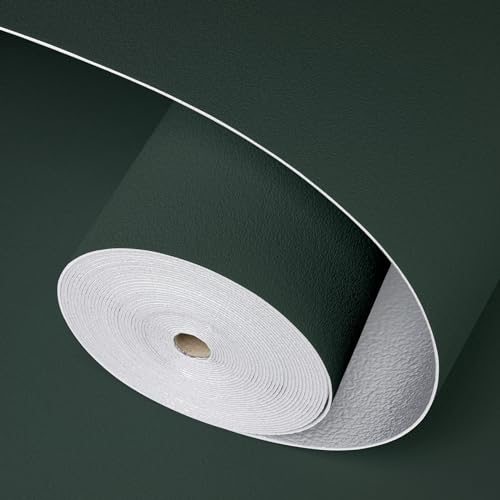 Qianglive Peel and Stick Foam Cotton Self-Adhesive Textured Wallpaper Thick Wallpaper Dark Green Vinyl Wall Paper for Wall Decor Children's Room 17.3"× 78.7"/9.5sq ft
