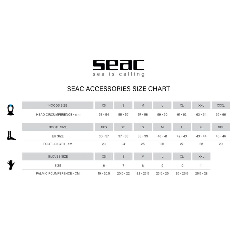Seac Wetsuit Hood Standard Mens'-Ladies' 3mm Quality Neoprene - Scuba Diving, Snorkeling