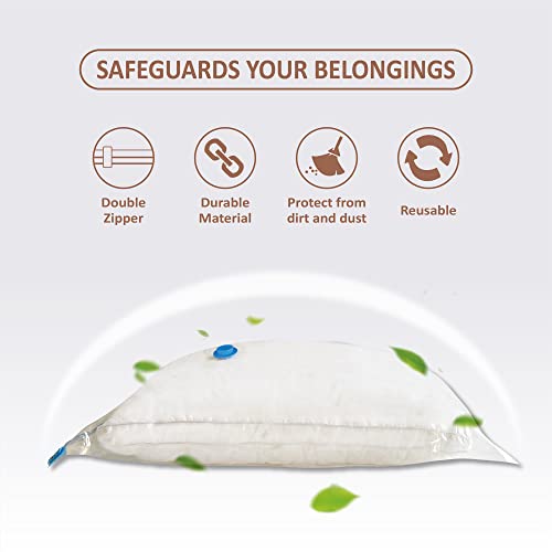 Vacuum Storage Bags, 10 Small Space Saver Bags Vacuum Seal/Sealer Bags with Pump for Clothes, Comforters, Blankets, Bedding