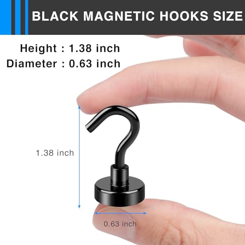 LOVIMAG Magnetic Hooks for Cruise Cabins, 150lbs Blue Magnetic Hooks for Classroom, Strong Magnets with Hooks for Hanging, Neodymium Magnet Hooks for Fridge, Ceiling, Locker, Camper, Travel-25 Pcs