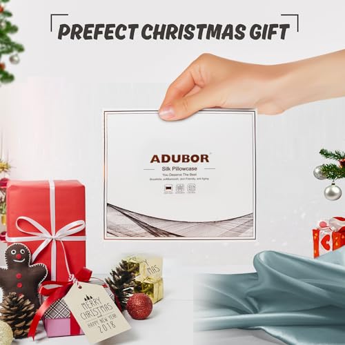 Adubor Silk Pillowcase - 100% Pure Mulberry Silk, 23 Momme 6A Grade Fibers, 900 Thread Count, Silk Pillow Cases for Hair and Skin Health, with Hidden Zipper (Standard 20''×26'', Lvory White, 1PC)