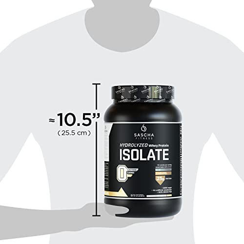SASCHA FITNESS Hydrolyzed Whey Protein Isolate,100% Grass-Fed (2.11 Pounds) (Caramel Flavor)