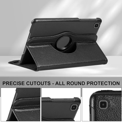 Case for Samsung Galaxy Tab A7 Lite 8.7 Inch 2021, 360 Degree Rotating Stand Heavy Duty Rugged Protective Cover for Galaxy Tab A7 Lite 8.7" 2021 Tablet Model (SM-T220/T225/T227) (Black)