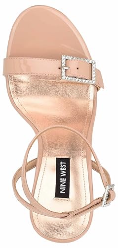 Nine West Women's MORAS Heeled Sandal, Silver 040, 10