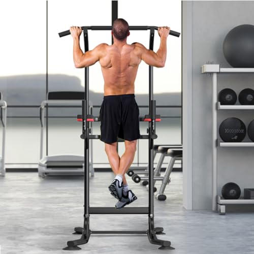 Pull Up Bar Station, Power Tower Dip Bar for Pull-up Push-up Multi-function Home Gym Strength Training Workout Equipment