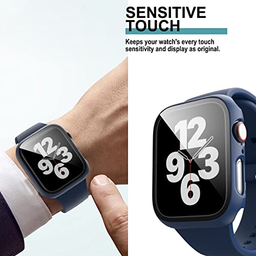 Landhoo 6 Pack Case for Apple Watch SE (2023 New) SE (2nd Gen)/6/SE/5/4 40mm with Tempered Glass Screen Protector, Hard PC Ultra-Thin Scratch Resistant Protective Cover for iWatch 40mm Accessories