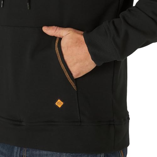 Wrangler Riggs Workwear Men's FR Flame Resistant Hooded Sweatshirt, Black, X-Small