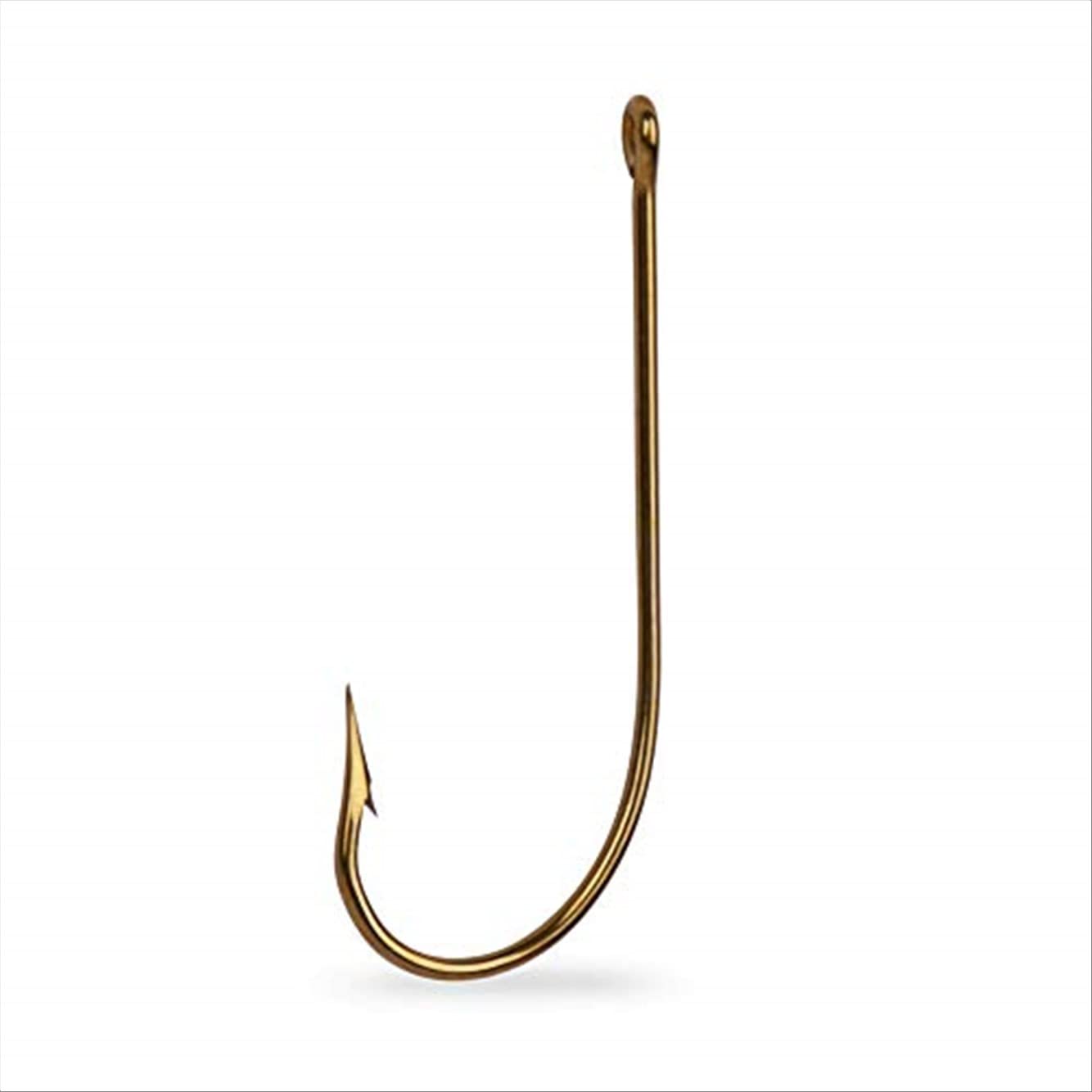 Mustad 3366 Classic Sproat Large Ring Saltwater / Freshwater Fishing Hook (100-Pack), Bronze, Size 8