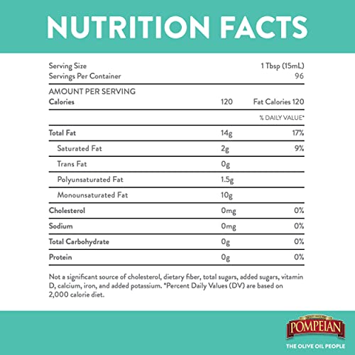 Pompeian Robust Extra Virgin Olive Oil, First Cold Pressed, Full-Bodied Flavor, Perfect for Salad Dressings & Marinades, 48 FL. OZ.