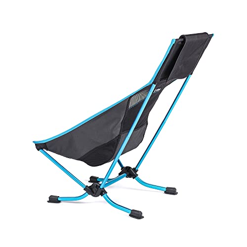 Helinox Beach Chair, 3.18lbs, Lightweight, Lower-Profile, Compact, Collapsible Camping Chair, Black, with Pockets