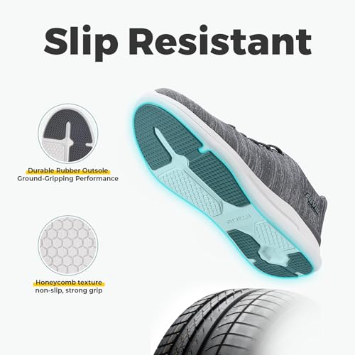 FitVille Men's Extra Wide Walking Shoes Comfortable Sneakers with Arch Support for Plantar Fasciitis - ArchPower FlyWave (9.5 Wide, Black)