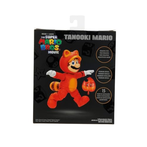 THE SUPER MARIO BROS. MOVIE - 5 Inch Action Figures Series 2 – Tanooki Mario Figure with Leaf Accessory