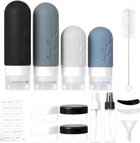 Travel Containers for Toiletries, 18pack TSA Approved Travel Size Containers for Toiletries,travel bottles for Toiletries,travel Jars or Personal Travel Essentials