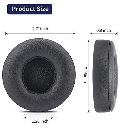 Damex Updated Thickened Solo Wireless 2/3 Replacement Ear Pads,earpads for Beats Solo 2/3 Wireless Headphone (black)