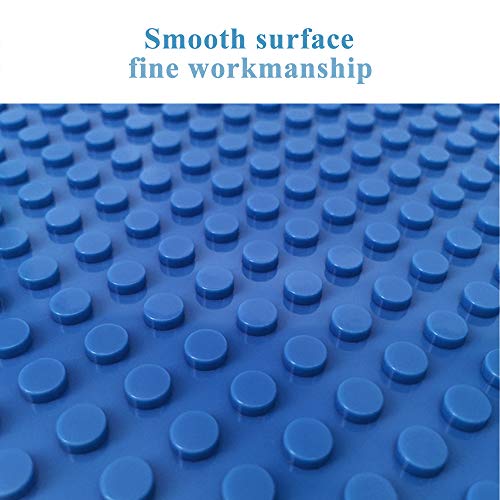 JNZong Classic Baseplates Building Base Plates for Building Bricks 100% Compatible with Major Brands-Baseplates 10" x 10", Pack of 6 (Blue)