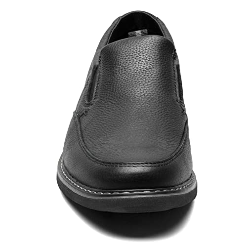 Nunn Bush Men's Otto Moccasin Toe Slip on Leather Loafer with Lightweight Sole, Black, 10