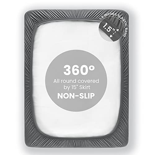 SONIVE Waterproof Mattress Pad Dorm Bedding, Waterproof Fluffy Soft Breathable Noiseless Quilted Fitted Mattress Protector, Down Alternative Filling Topper Deep Pocket up to 21'' (Grey, Twin)
