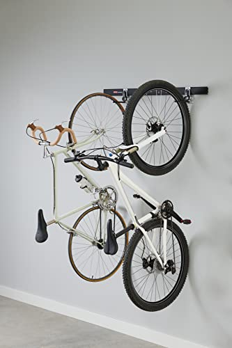 Rubbermaid FastTrack Garage Storage Bike Storage Kit, 3 Piece, All in One Rail Hook Kit Organizer, Heavy Duty for Garage/Wall/Shed