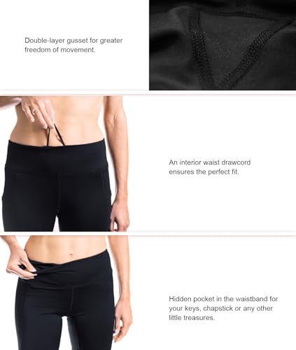 Yogipace,Side Pockets,Tall Women's Yoga Workout Leggings Extra Long Active Pants,31",Black,Size XL