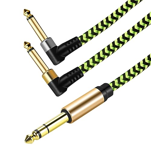 TAISUSAN 1/8 Stereo to Dual 1/4 Mono Cable 3ft, 3.5mm to Dual 1/4 Cable, 1/8 inch TRS Stereo to Dual 1/4 inch TRS Splitter