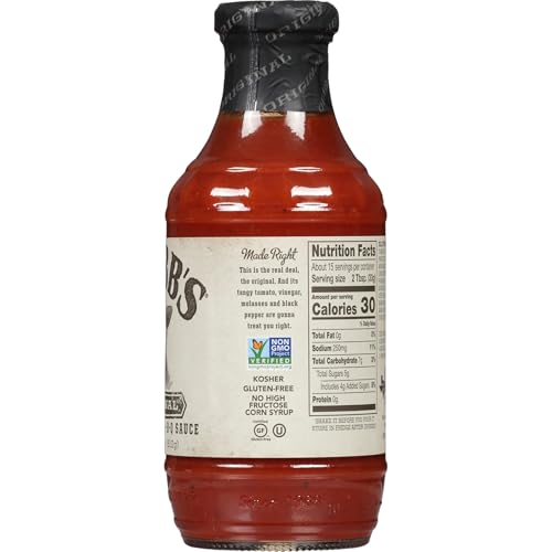 Stubb’s BBQ Sauce, Original, Non GMO, Gluten Free, Kosher Certified, No High Fructose Corn Syrup, Tangy Original Flavor Bar-B-Q Sauce for Wings, Ribs, Chicken, Beef, Steak, Pork, and More, 18 oz