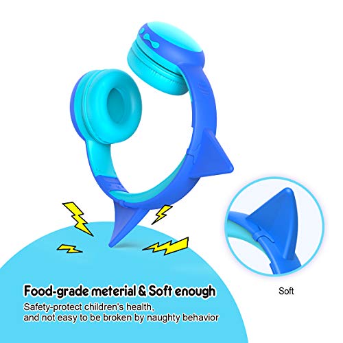 gorsun Kids Bluetooth Headphones with Microphone,Toddler Wireless Headsets with 85dB Volume Limited Hearing Protection,Stereo Over-Ear Headphones for Boys and Girls (Blue)