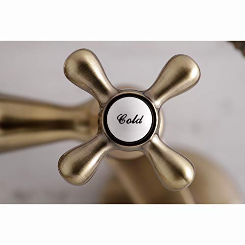 Kingston Brass KS266AB Vintage 6" Adjustable Wall Mount Clawfoot Tub Faucet, Antique Brass