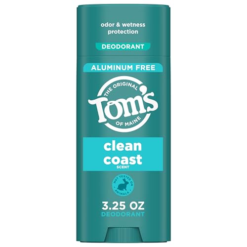 Tom’s of Maine Clean Coast Natural Deodorant for Men and Women, Aluminum Free, 3.25 oz (Pack of 2)