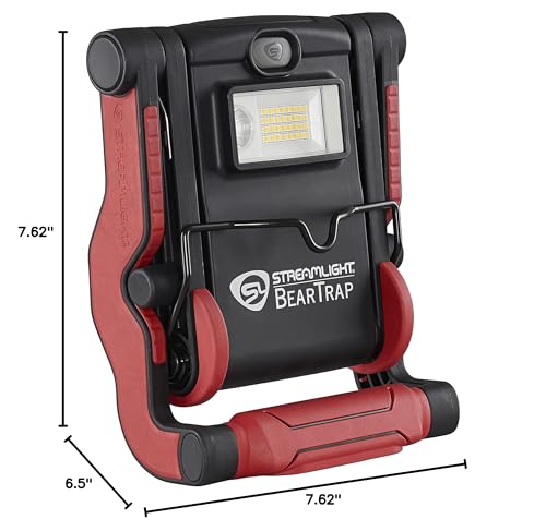 Streamlight BearTrap 61520 2000 Lumen Multi-Function Worklight with Magnetic Base and Hang Hook, 120V/100V AC, Red