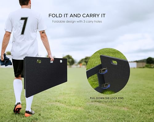 ZivPlay Soccer Rebounder Board 40"x16" Soccer Rebounder Wall with 2 Kick Back Angles for Ball Passing and Bounce Control Training Includes Target Sticker