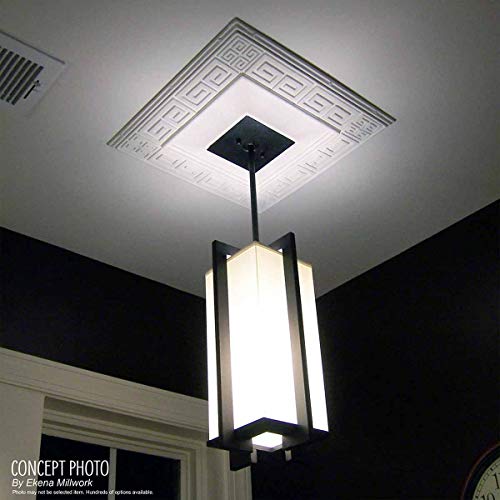Ekena Millwork CM18ATRBC Attica Ceiling Medallion, 18"OD x 4"ID x 5/8"P (Fits Canopies up to 5"), Hand-Painted Root Beer Crackle