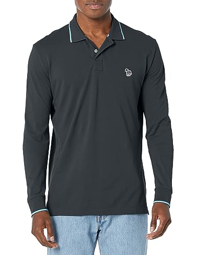 PS by Paul Smith Men's Zebra Badge Polo, Petrol Blue, X-Small
