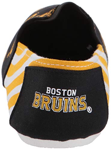 FOCO NHL Boston Bruins Women's Canvas Stripe Shoes, X-Large (11-12), Black