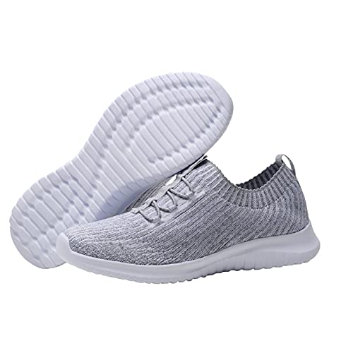 konhill Women's Comfortable Walking Shoes - Tennis Athletic Casual Slip on Sneakers 9 US D.Gray,40