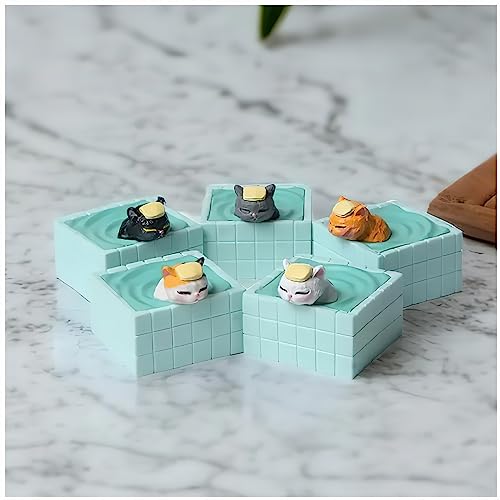 Cat Figurine Set, 5 Pcs Cute Mini Cat Animal Models, Deluxe Cat Figurines Set, Automobile Decoration, Perfect for Home Decoration and Cake Toppers