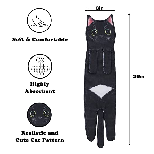 Cat Hand Towels for Kitchen Bathroom - Cute Cat Decor Gadgets - Hanging Soft Absorbent Hand Face Towel - Funny Unique Christmas Birthday for All Women Mom Cat Lovers - Orange