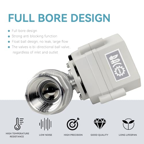 BACOENG 2 Way Motorized Ball Valve, 1 Inch DN25 Electrical Ball Valve, 110VAC Stainless Steel Electric Water Valve