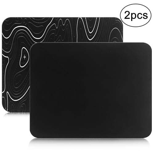 HoYiXi Mouse Mat 2 Pack(270 x 210 x 3 MM,Mouse Pad Soft Smooth Surface and Anti-Slip Rubber Base Waterproof Soft Cloth MousePads for Home Office Work, 270 x 210 x 3 MM,Black