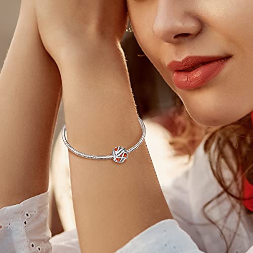 FOREVER QUEEN January Birthstone Charms 925 Sterling Silver Infinite Love Heart Openwork Bead for Charm Bracelets and Necklaces with 5A Cubic Zirconia, Birthday Jewelry Gifts Women
