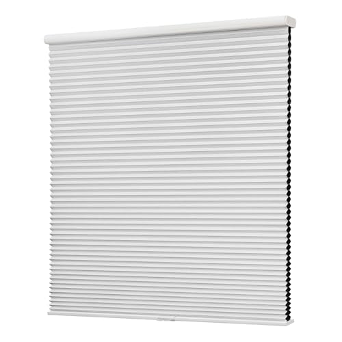 MiLin Cordless Cellular Shades 1.5" Cellular Blinds for Indoor Window Pull Down Honeycomb Blinds Thermal Insulated Window Shades for Home, Office, Bedroom (Light Filtering-Creamy, 34" W x 48" H)