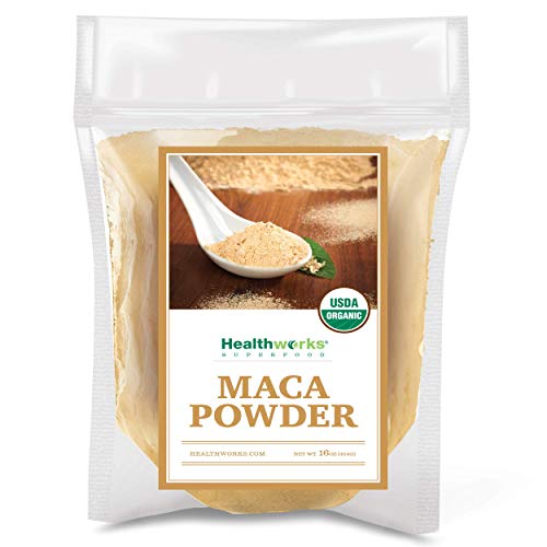 Healthworks Superfoods Organic Maca Powder Raw - 16 Oz / 1 Lb - Certified Organic Flour Use - Keto, Vegan & Non-GMO - Premium Peruvian Origin - Breakfast, Smoothies, Baking & Coffee - Antioxidant