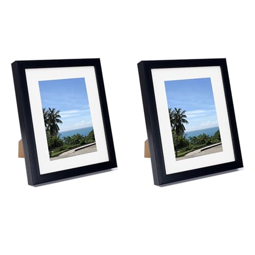 BENGBUKAISAI Black Brushed 8x10 Picture Frame, Picture Display 5x7with white cardstock or 8x10 without white cardstock, for wall display and tabletop display