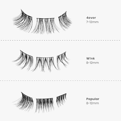 Beetles Easy Lashes False Eyelashes Essential Collection 5 pairs of Mixed Super Natural with tweezers Wispy Fluffy Fake Lashes for Women Strip Lashes Eyelash Extension Kit Faux Mink Eyelashes 14 mm 3D
