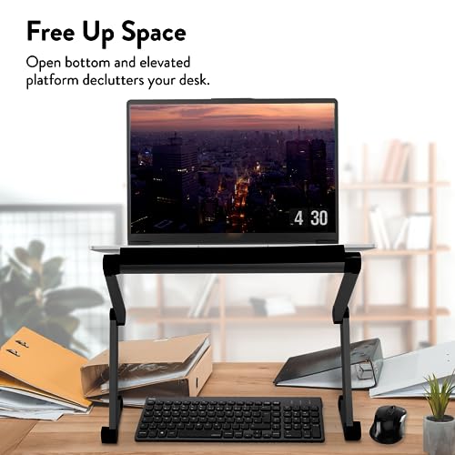 Adjustable Book Holder Stand & Laptop Stand, Portable Book Stand, Reading Book Stand Cookbook Stand, Metal Recipe Book Holders for Reading Hands Free