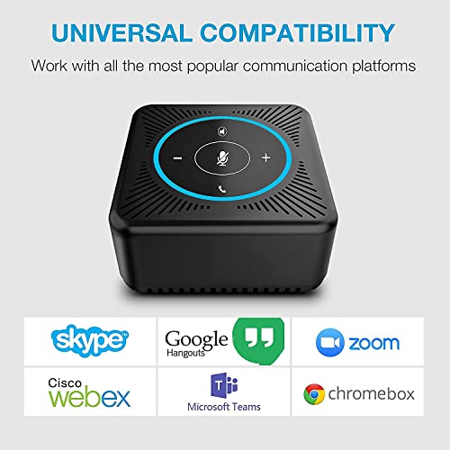 EMEET USB Speakerphone M0 4 AI Mics Speakerphone for Conference Calls 360° Voice Pickup Conference Speakerphone for Computer Plug and Plays Computer Speaker with Microphone for 4 People