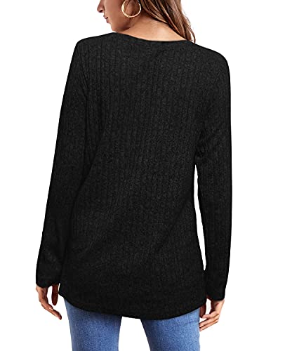 OFEEFAN Pink Sweaters for Women Square Neck Womens Fall Clothes 2023 Hot Pink XL