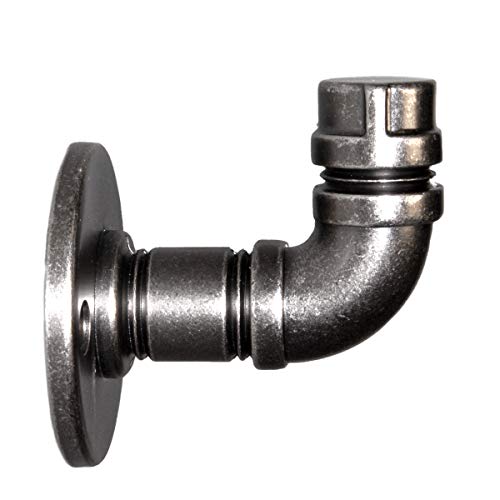 Hickory Hardware Pipeline Collection Hook Single Prong 2-1/2 Inch Long Black Nickel Vibed Finish
