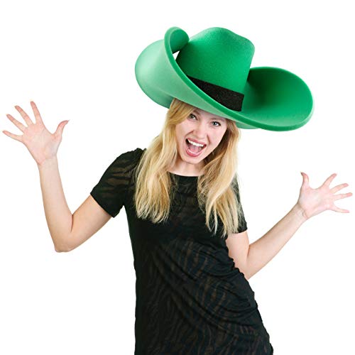 FUNSTITUTION Cowboy Hat - Giant Foam Hat - Oversized Silly, Funny Hat - Black - For Adults and Kids