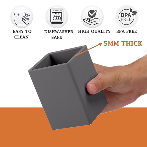 YCRMAN Pen And Pencil Holder For Desk,5mm Thick Silicone Pen Holder For Keeping Your Workspace Tidy And Organized,A Practical Design And Must-Have Pen Holder For Your Desktop Needs(1 PACK GREY)