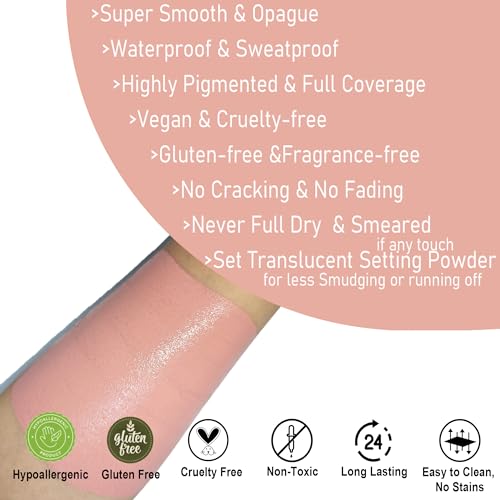 CCBeauty Halloween Neon UV Green Face Body Paint Stick Oil, Lime Green Eye Black,Glow in the Blacklight Face Painting Makeup,Hypoallergenic Foundation for SFX Cosplay Costume Parites